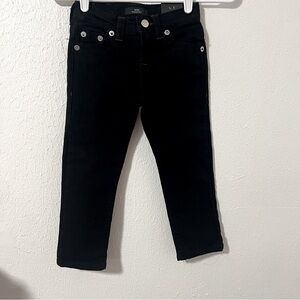 True Religion GENO Size 4 Relax Slim Black Red  Details Adjustable Waist Jeans